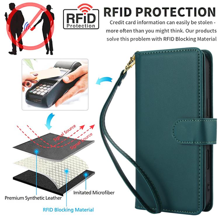 For iPhone 17 Multi-Card Wallet RFID Leather Phone Case