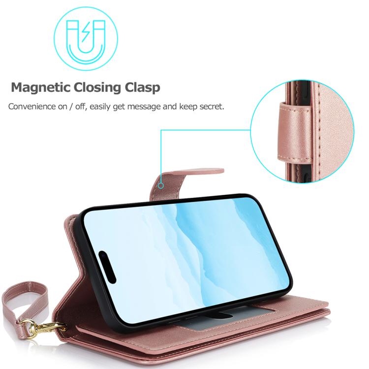 For iPhone 17 Multi-Card Wallet RFID Leather Phone Case