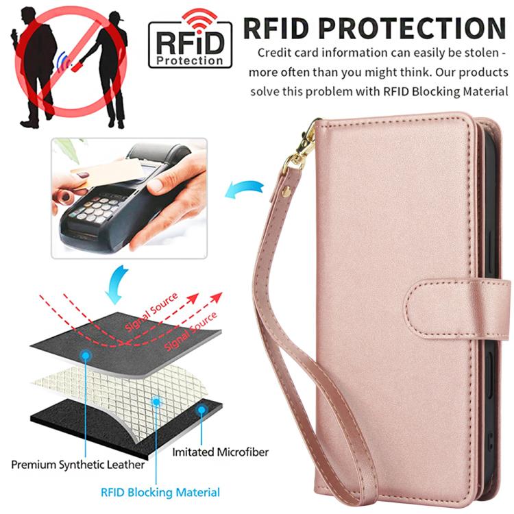 For iPhone 17 Multi-Card Wallet RFID Leather Phone Case