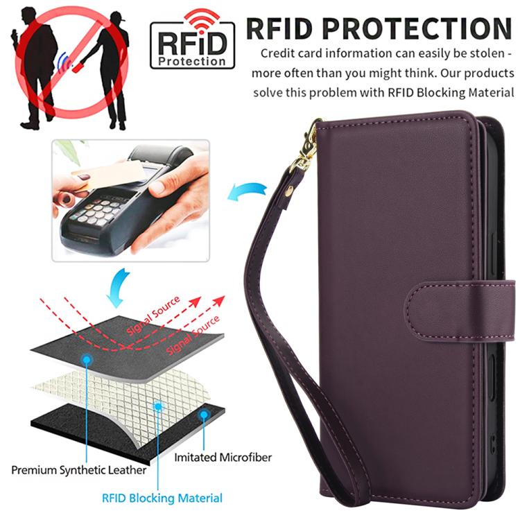 For iPhone 17 Multi-Card Wallet RFID Leather Phone Case
