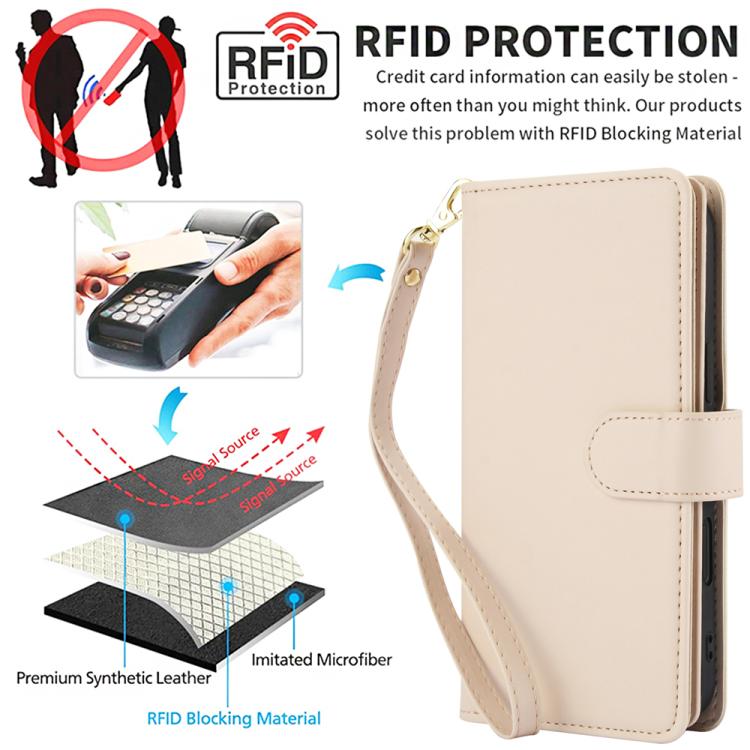 For iPhone 17 Multi-Card Wallet RFID Leather Phone Case