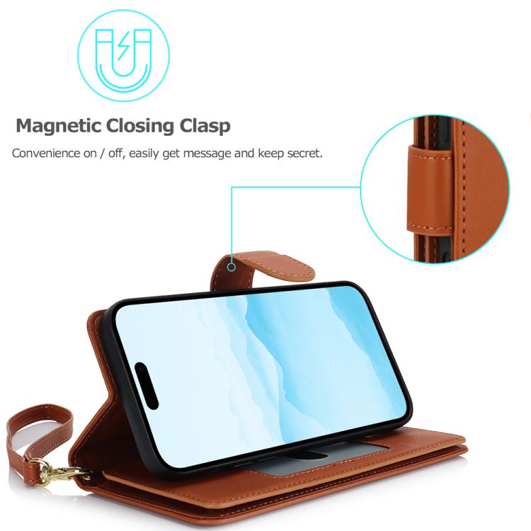 For iPhone 17 Multi-Card Wallet RFID Leather Phone Case
