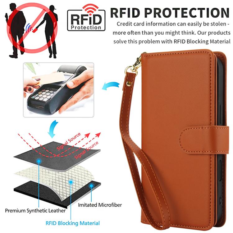 For iPhone 17 Multi-Card Wallet RFID Leather Phone Case