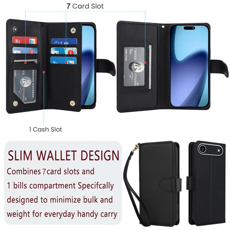 For iPhone Air Multi-Card Wallet RFID Leather Phone Case