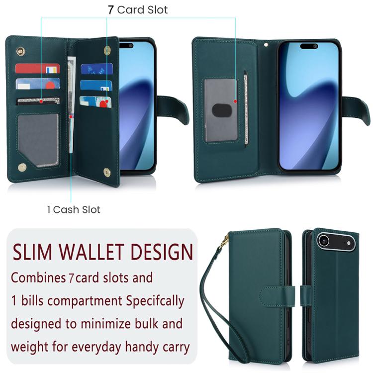 For iPhone Air Multi-Card Wallet RFID Leather Phone Case