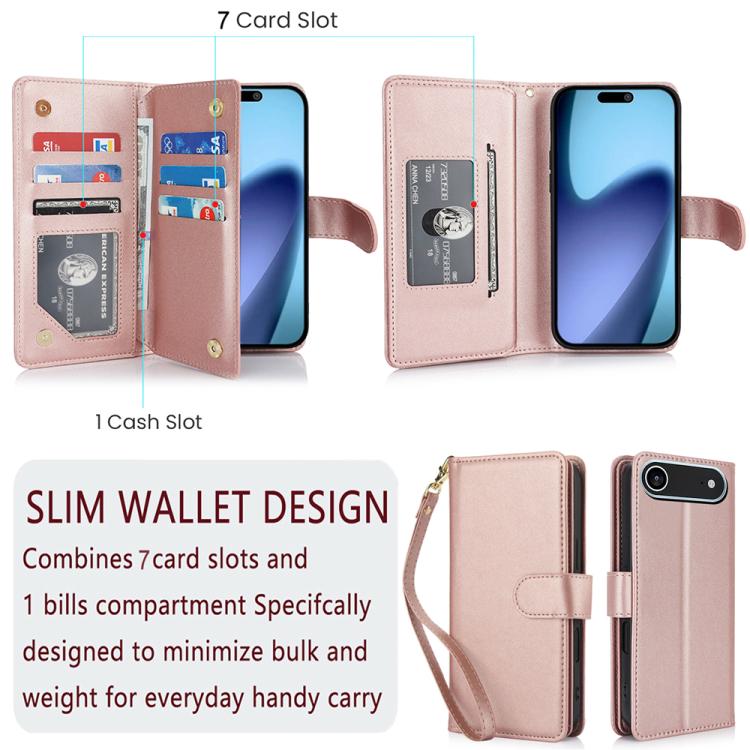For iPhone Air Multi-Card Wallet RFID Leather Phone Case
