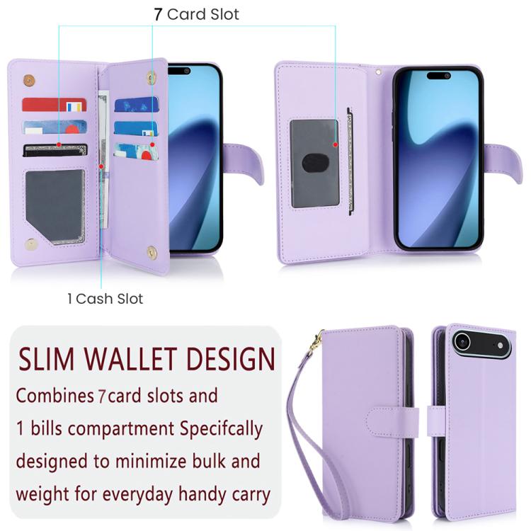 For iPhone Air Multi-Card Wallet RFID Leather Phone Case
