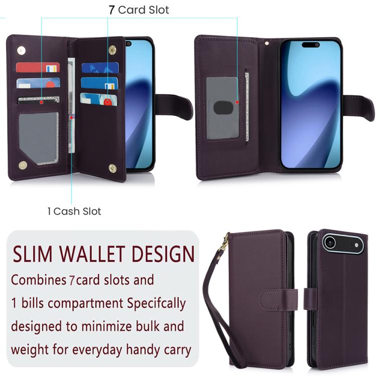 For iPhone Air Multi-Card Wallet RFID Leather Phone Case