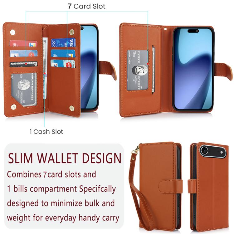 For iPhone Air Multi-Card Wallet RFID Leather Phone Case