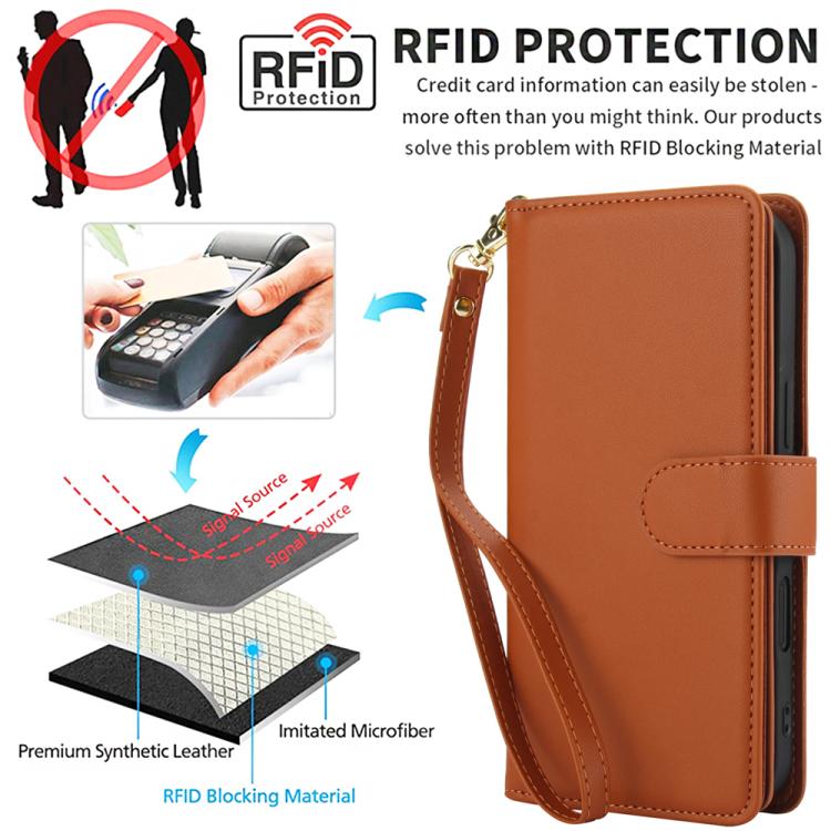 For iPhone Air Multi-Card Wallet RFID Leather Phone Case