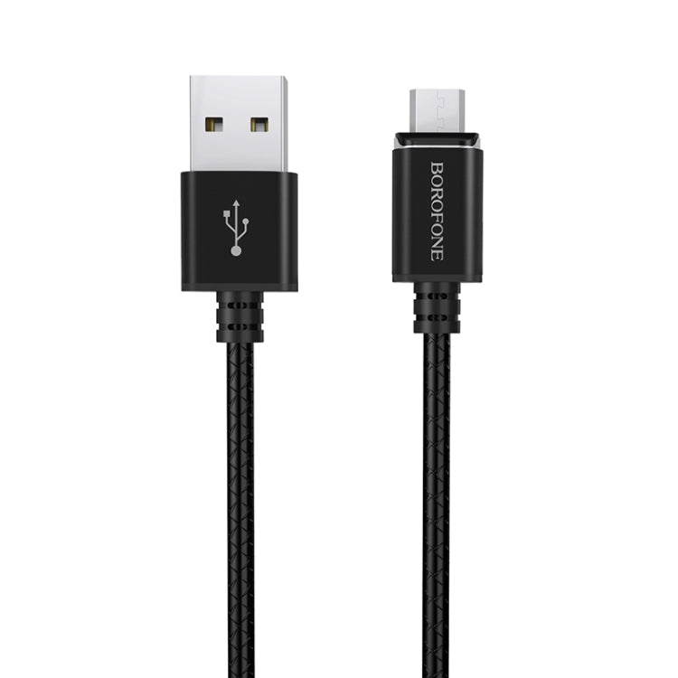 Borofone BU1 1.2m 3A Max Output USB to Micro USB Magnetic Data Sync Charging Cable(Black)