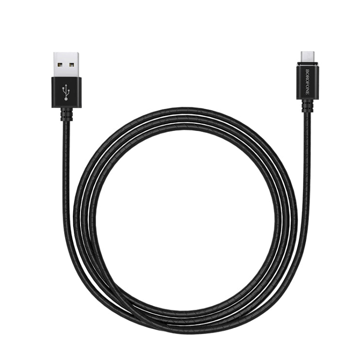 Borofone BU1 1.2m 3A Max Output USB to Micro USB Magnetic Data Sync Charging Cable(Black)