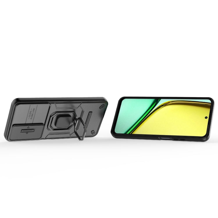 For Realme C65 4G Global Sliding Camshield TPU + PC Shockproof Phone Case with Holder