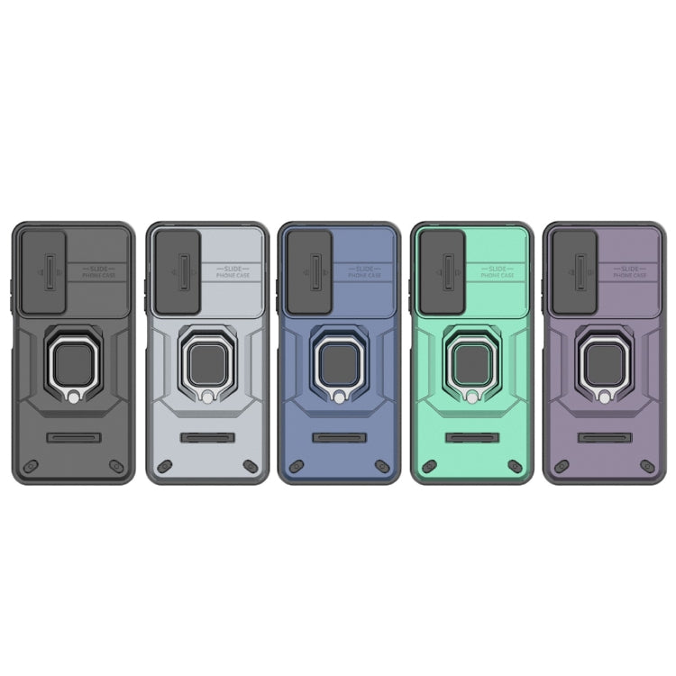 For Realme C65 4G Global Sliding Camshield TPU + PC Shockproof Phone Case with Holder