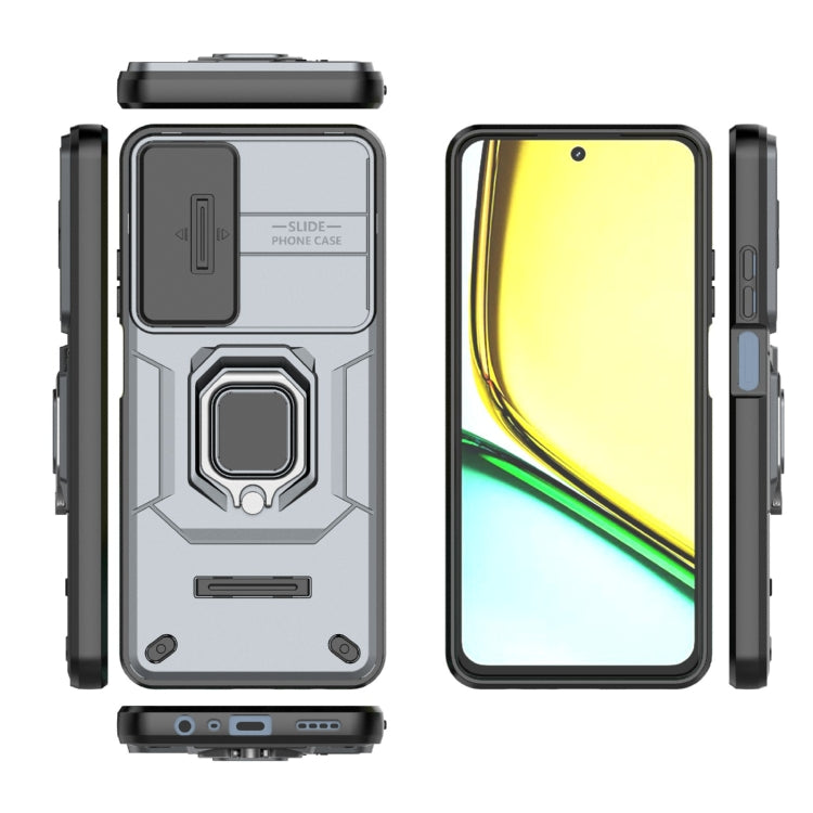 For Realme C65 4G Global Sliding Camshield TPU + PC Shockproof Phone Case with Holder