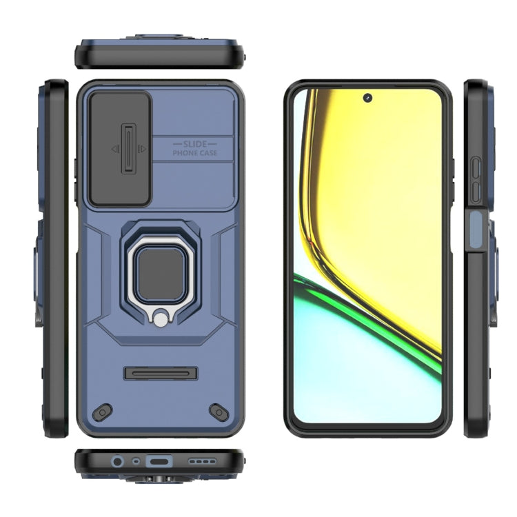 For Realme C65 4G Global Sliding Camshield TPU + PC Shockproof Phone Case with Holder