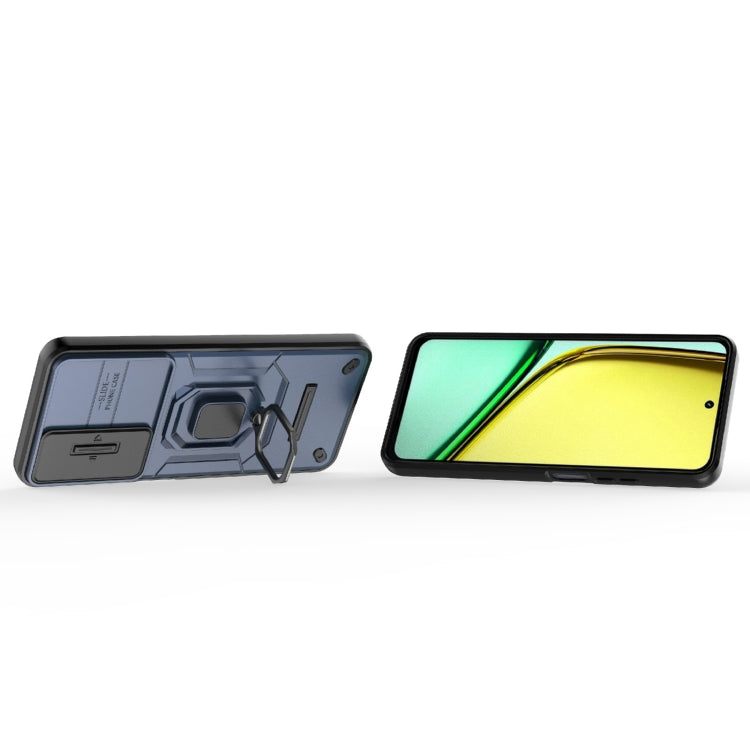 For Realme C65 4G Global Sliding Camshield TPU + PC Shockproof Phone Case with Holder