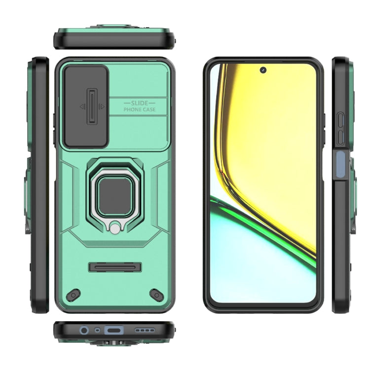 For Realme C65 4G Global Sliding Camshield TPU + PC Shockproof Phone Case with Holder