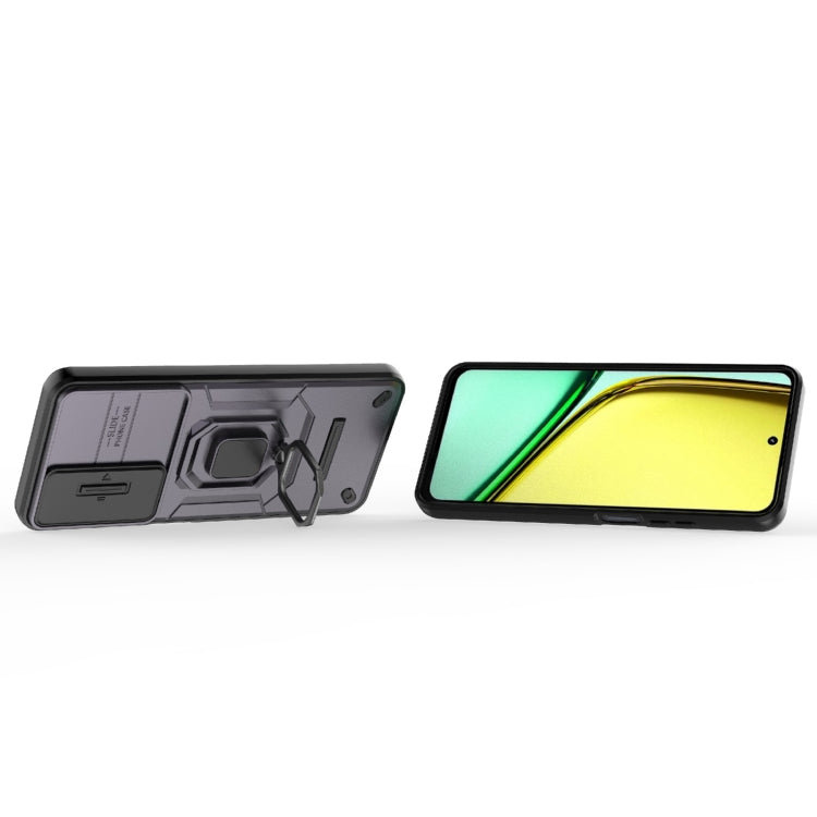 For Realme C65 4G Global Sliding Camshield TPU + PC Shockproof Phone Case with Holder
