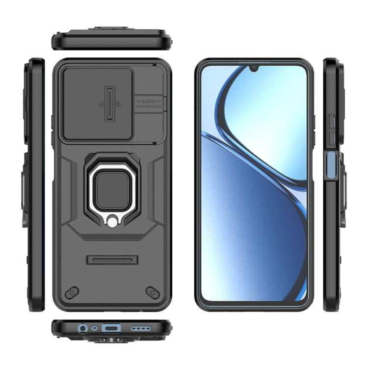For Realme C63 4G Global Sliding Camshield TPU + PC Shockproof Phone Case with Holder