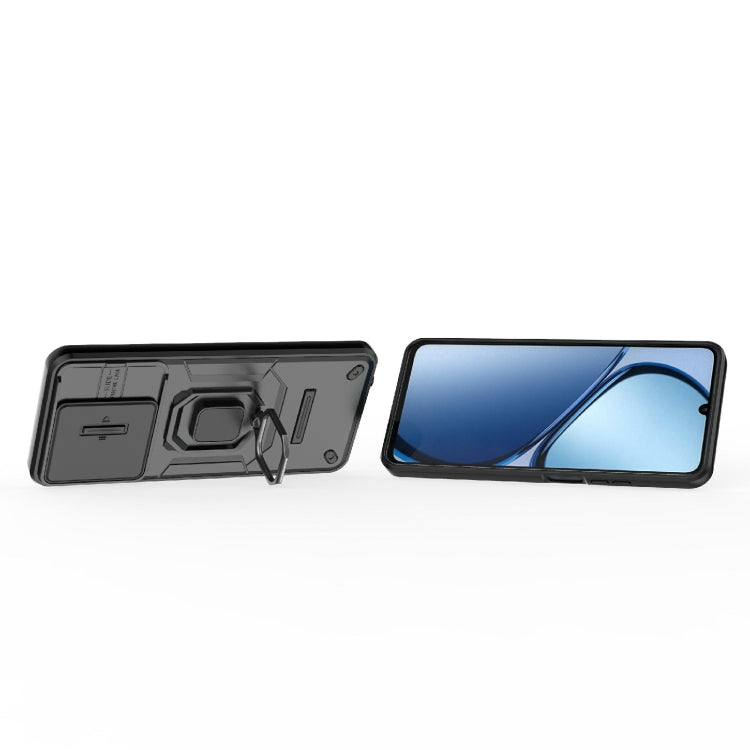 For Realme C63 4G Global Sliding Camshield TPU + PC Shockproof Phone Case with Holder