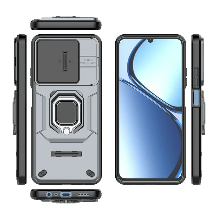 For Realme C63 4G Global Sliding Camshield TPU + PC Shockproof Phone Case with Holder