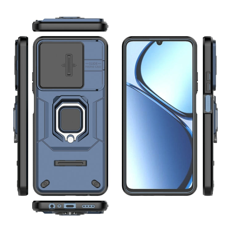 For Realme C63 4G Global Sliding Camshield TPU + PC Shockproof Phone Case with Holder