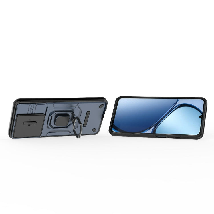 For Realme C63 4G Global Sliding Camshield TPU + PC Shockproof Phone Case with Holder