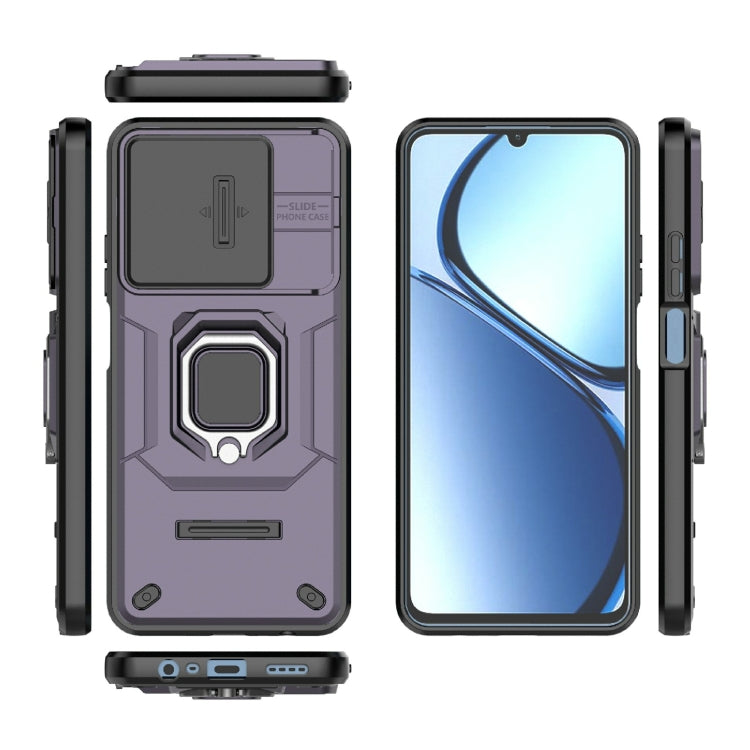 For Realme C63 4G Global Sliding Camshield TPU + PC Shockproof Phone Case with Holder