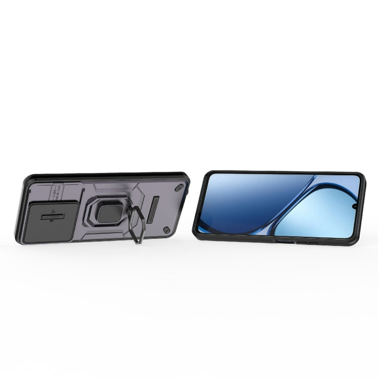 For Realme C63 4G Global Sliding Camshield TPU + PC Shockproof Phone Case with Holder