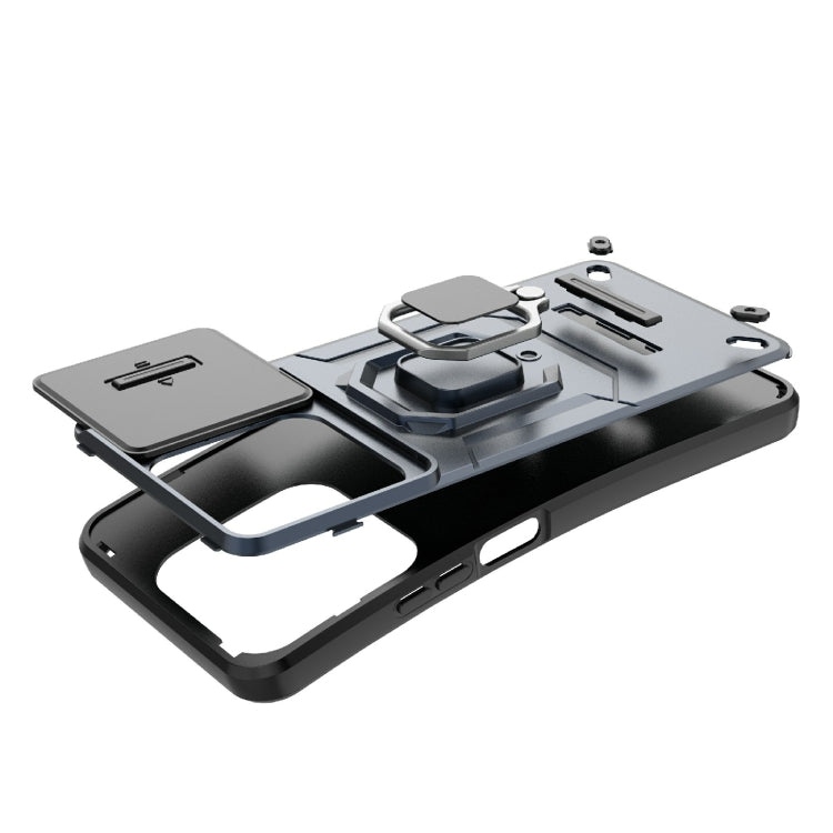 For Realme C63 4G Global Sliding Camshield TPU + PC Shockproof Phone Case with Holder