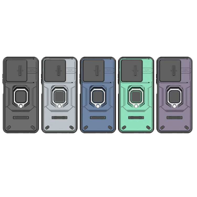 For Realme C63 4G Global Sliding Camshield TPU + PC Shockproof Phone Case with Holder