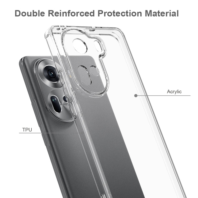 For OPPO Reno11 5G Global Scratchproof Acrylic TPU Phone Case - Transparent