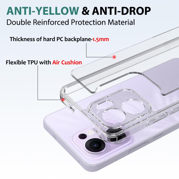 For OPPO Reno13 F 4G / 5G Scratchproof Acrylic TPU Phone Case - Transparent