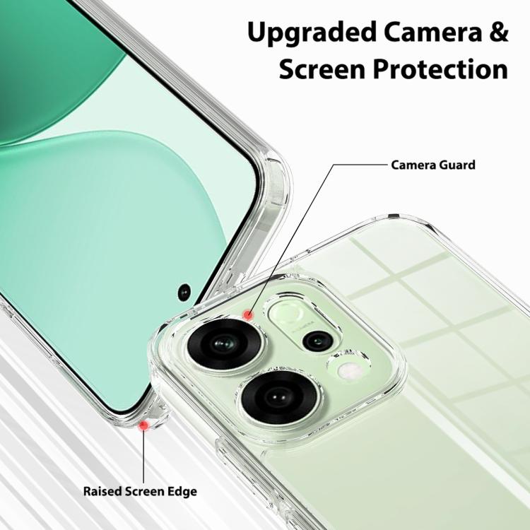 For OPPO Reno14 5G Global Scratchproof Acrylic TPU Phone Case - Transparent