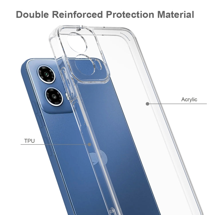For Motorola Moto G34 Scratchproof Acrylic TPU Phone Case - Transparent