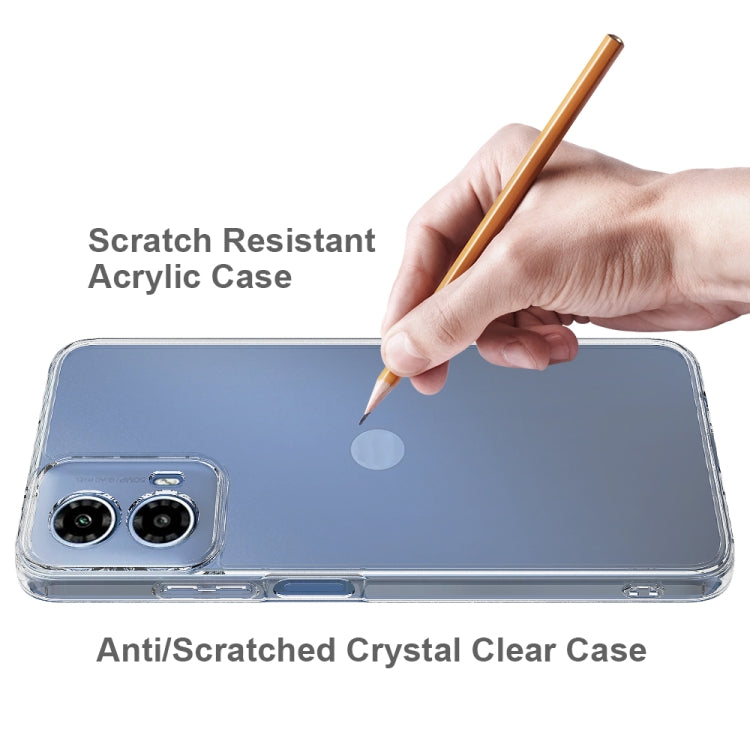 For Motorola Moto G34 Scratchproof Acrylic TPU Phone Case - Transparent