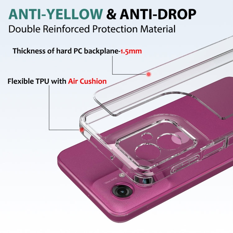 For Motorola Moto G55 Scratchproof Acrylic TPU Phone Case - Transparent