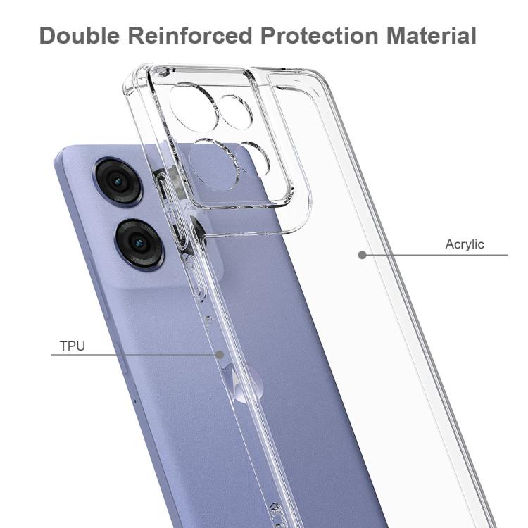 For Motorola Moto G75 Scratchproof Acrylic TPU Phone Case - Transparent