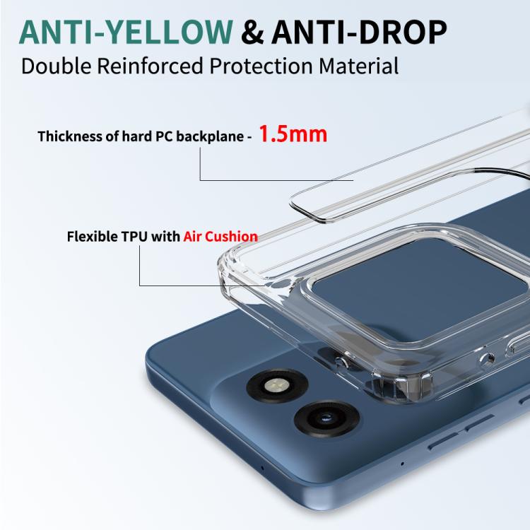 For Motorola Edge 60 Stylus Scratchproof Acrylic TPU Phone Case - Transparent