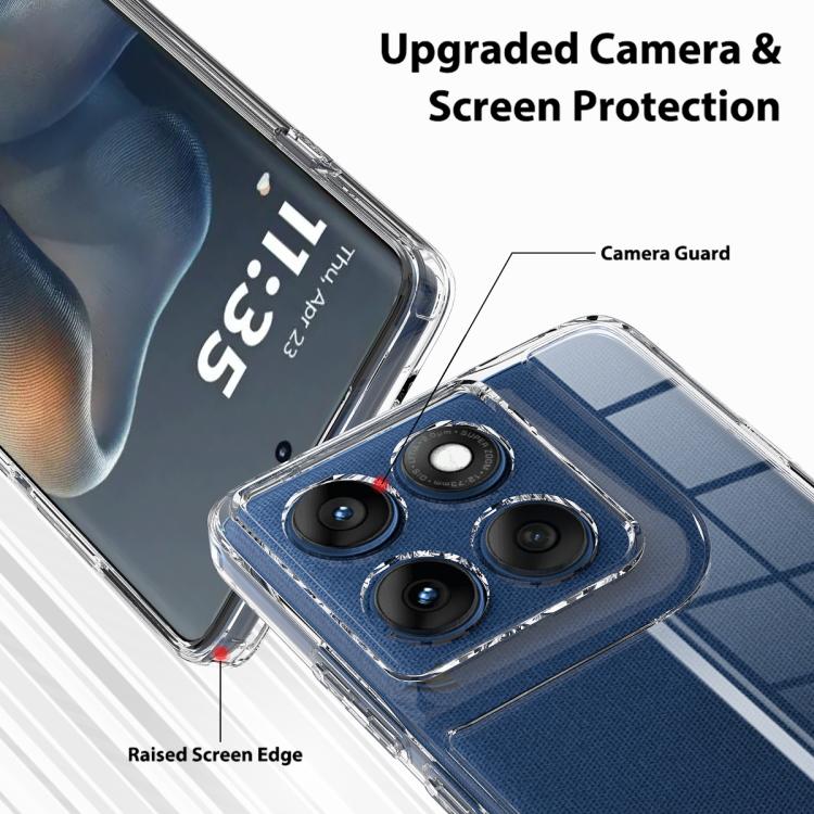 For Motorola Edge 60 Pro Scratchproof Acrylic TPU Phone Case - Transparent
