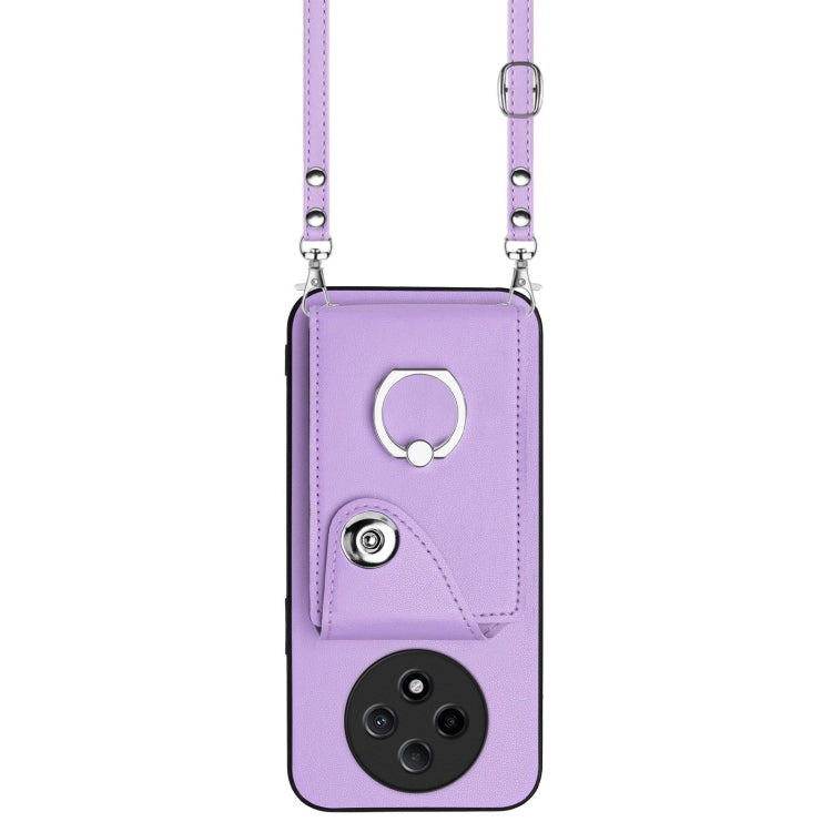 For OPPO A3 Pro 5G Organ Card Bag Ring Holder Phone Case with Long Lanyard