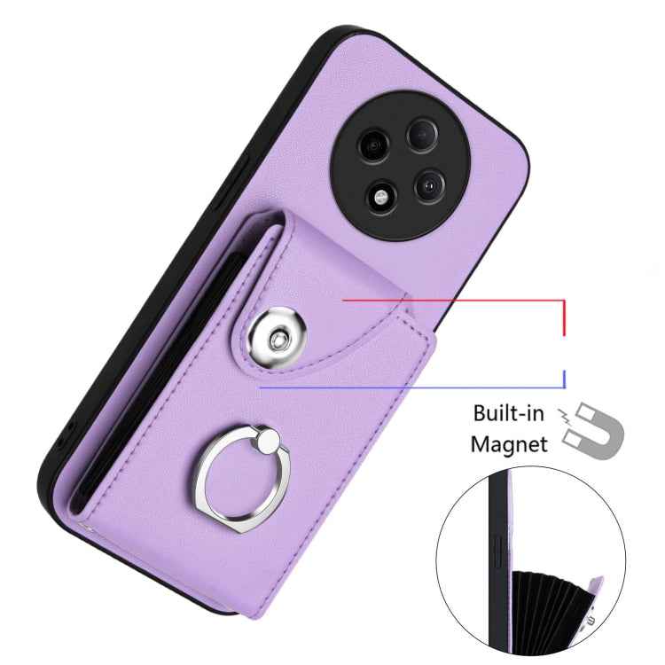 For OPPO A3 Pro 5G Organ Card Bag Ring Holder Phone Case with Long Lanyard