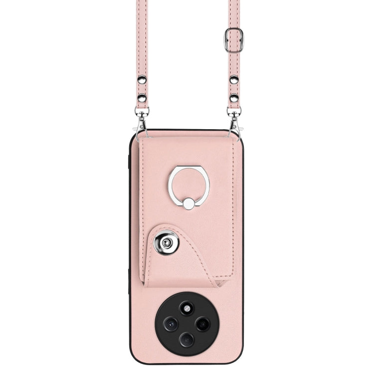 For OPPO A3 Pro 5G Organ Card Bag Ring Holder Phone Case with Long Lanyard