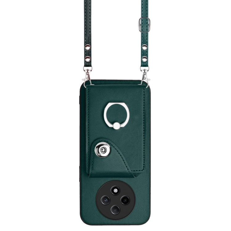 For OPPO A3 Pro 5G Organ Card Bag Ring Holder Phone Case with Long Lanyard