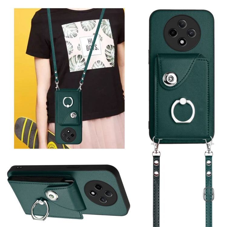 For OPPO A3 Pro 5G Organ Card Bag Ring Holder Phone Case with Long Lanyard