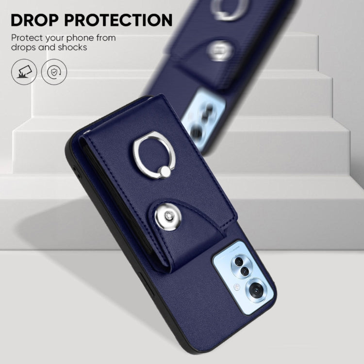For OPPO Reno11 F Thai Version Organ Card Bag Ring Holder Phone Case with Long Lanyard