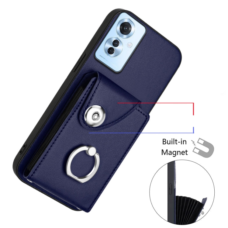 For OPPO Reno11 F Thai Version Organ Card Bag Ring Holder Phone Case with Long Lanyard