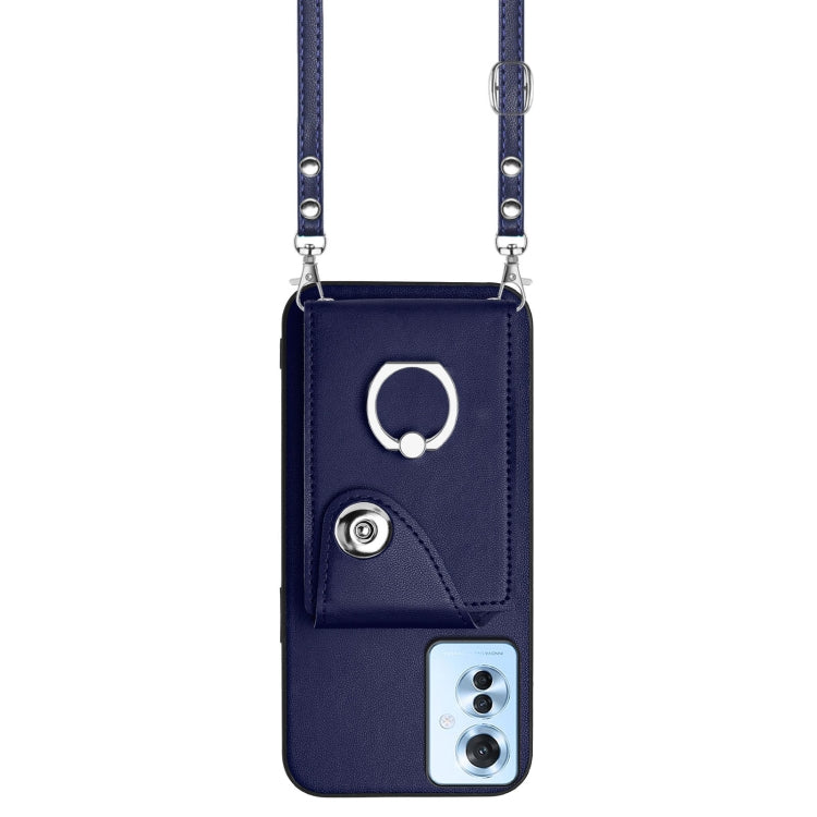 For OPPO F25 Pro 5G India Organ Card Bag Ring Holder Phone Case with Long Lanyard