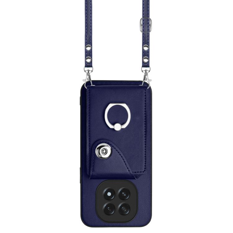 For OPPO A5 4G / F29 5G Organ Card Bag Ring Holder Phone Case with Long Lanyard